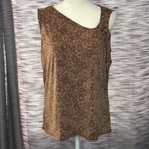 ATTENTION LARGE BROWN POLKA DOT SLEEVELESS TOP